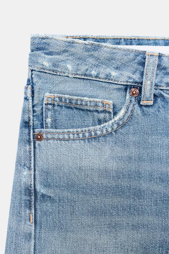 Bermuda en denim TRF taille mi-haute