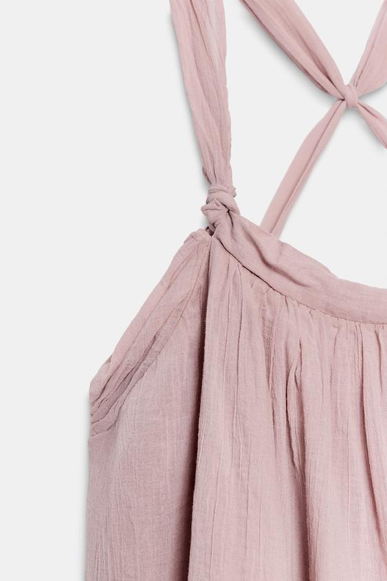 Robe mini en mousseline à bretelles