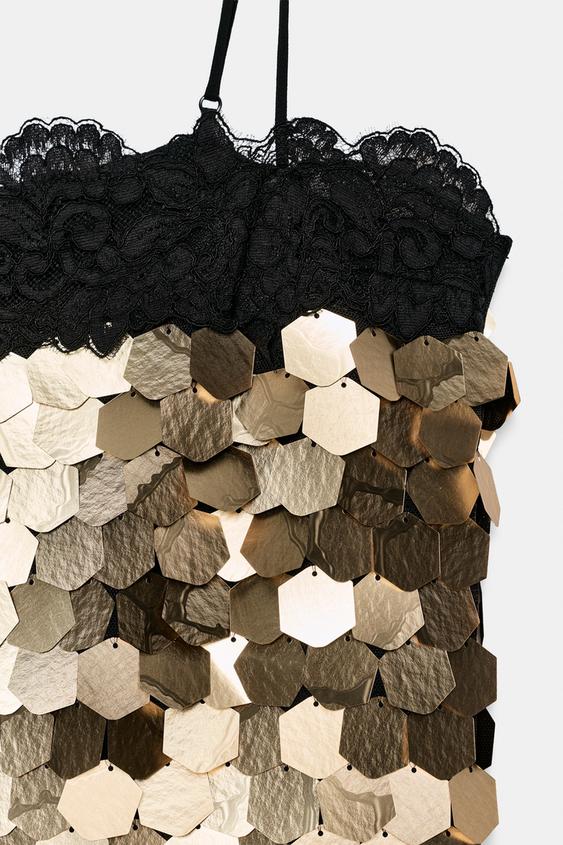 Robe courte à sequins ZW Collection
