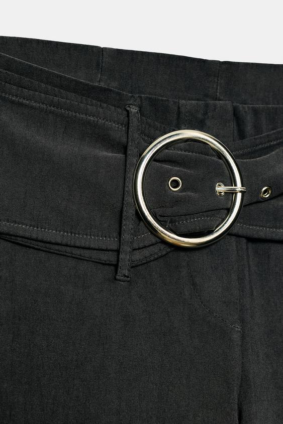 Pantalon capri avec ceinture