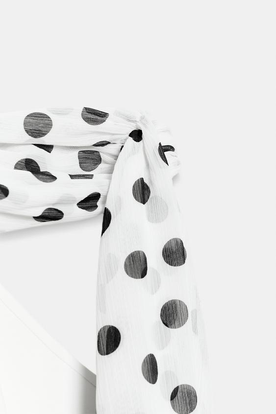 Robe dos-nu effet foulard à pois