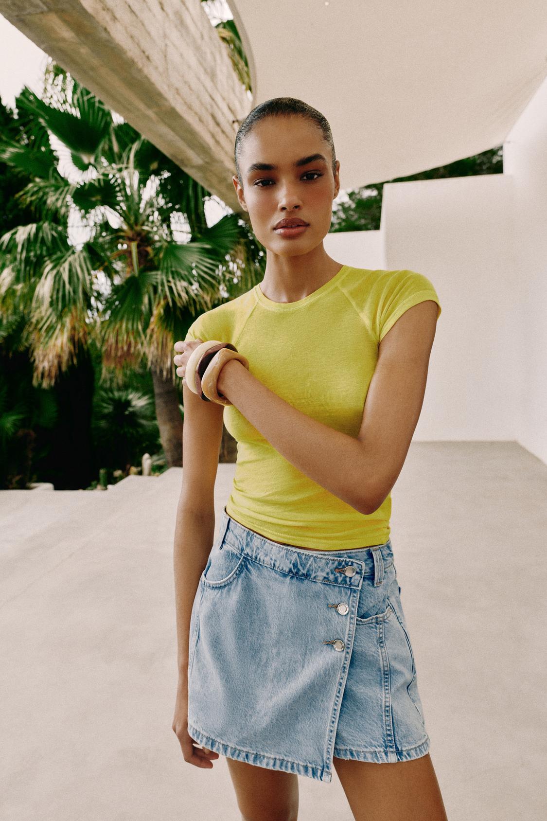 Jupe-culotte Z1975 en denim croisée