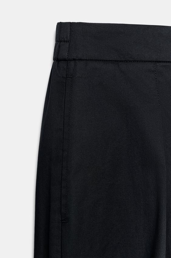 Pantalon coupe barrel en popeline