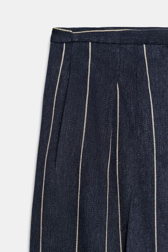 Pantalon à rayures en lin ZW Collection