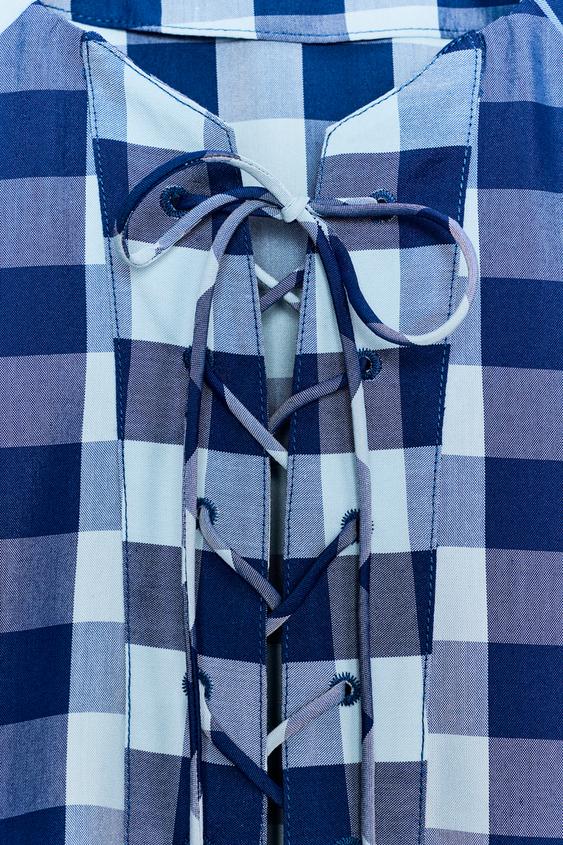 Robe à carreaux liens à nouer ZW Collection