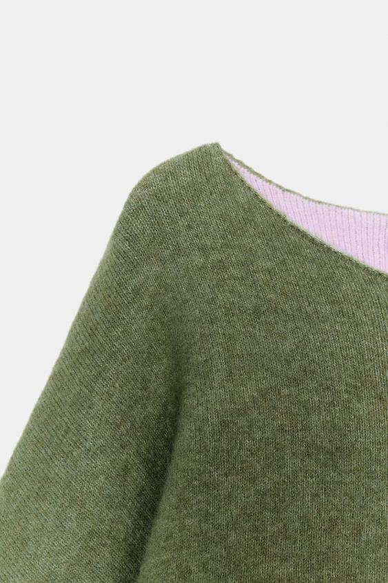 Pull en maille contrastée