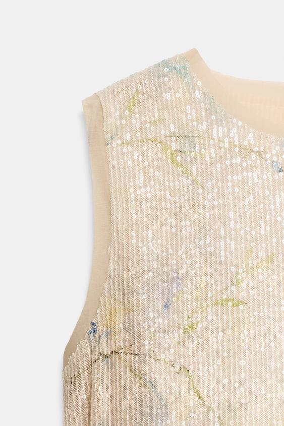 Top en maille à sequins