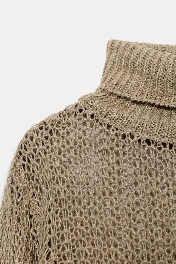 Pull en maille ajourée 100 % lin