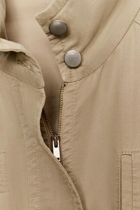 Blouson long à col montant