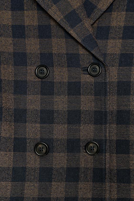 Veste croisée à carreaux ZW Collection