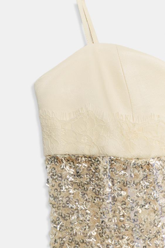 Top corset à sequins