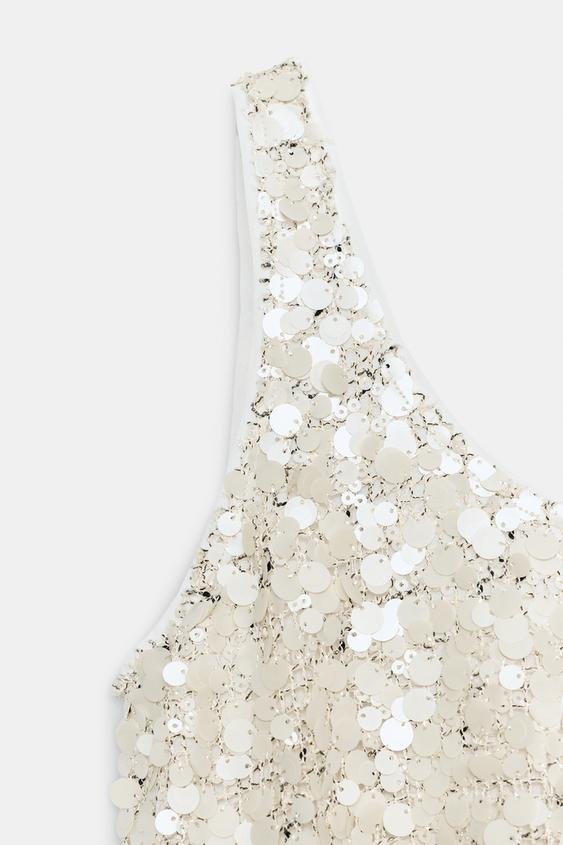 Top à bretelles et sequins