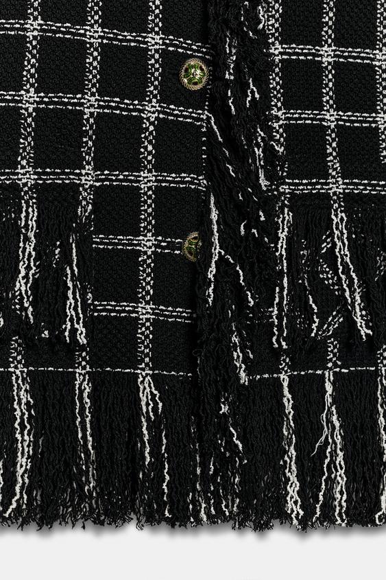 Veste à carreaux et franges ZW Collection