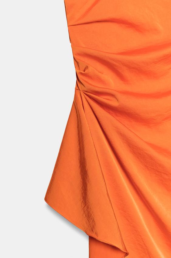 Robe midi asymétrique satinée