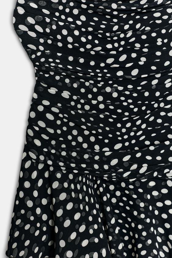 Robe drapée à pois