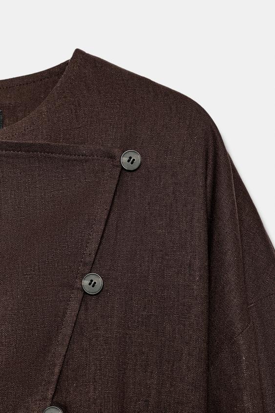 Veste croisée en lin