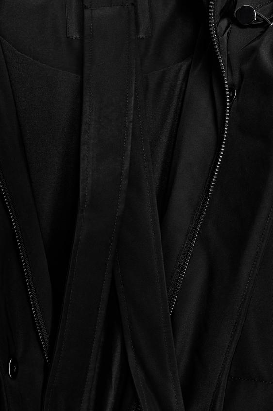 Anorak long matelassé 70 % duvet, 30 % plumes, à capuche, déperlant et coupe-vent