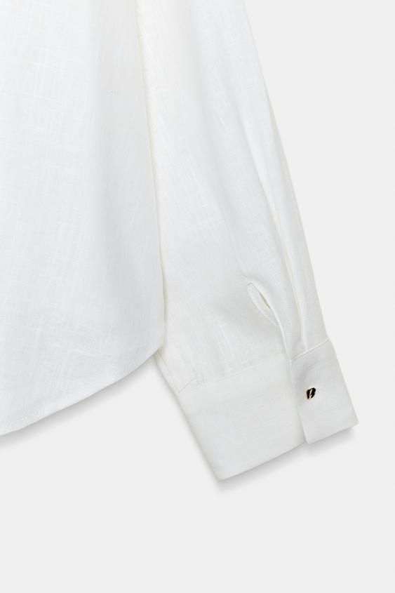 Chemise en lin à bas bouffant