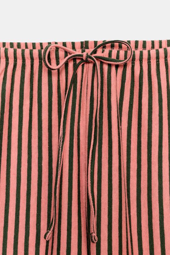 Pantalon à rayures en lin