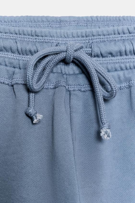 Short à cordons effet délavé