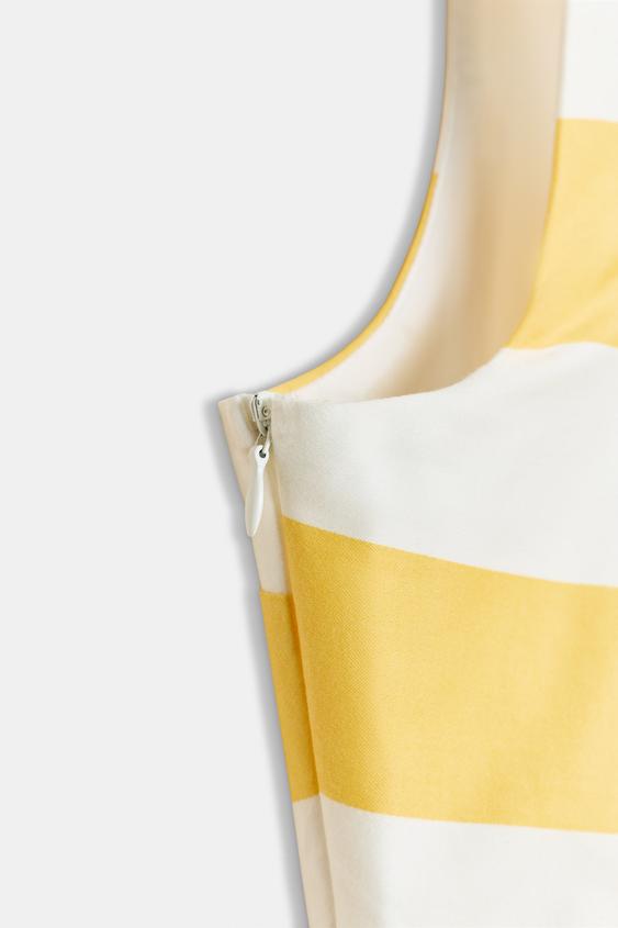 Robe midi à rayures avec ceinture