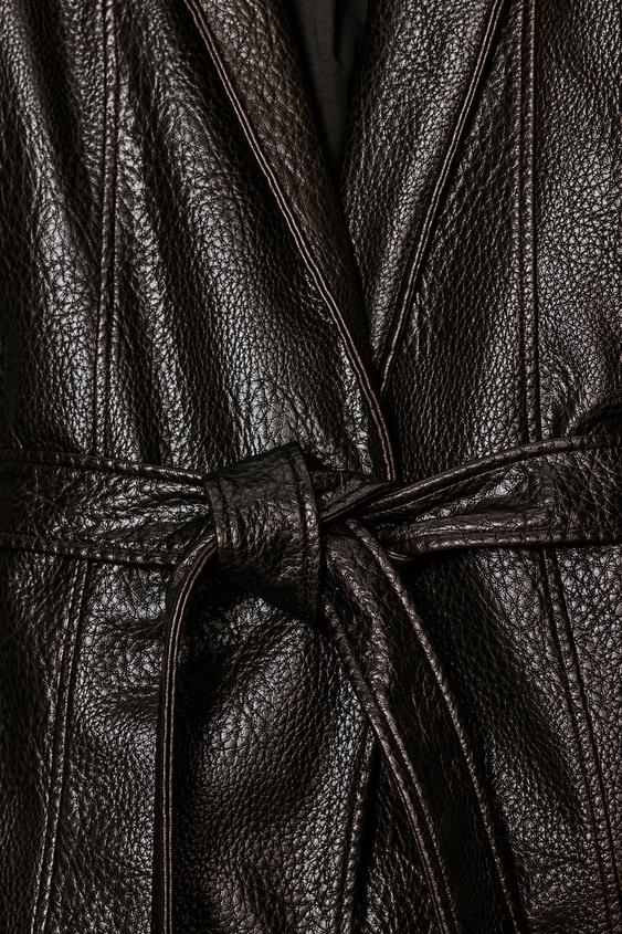 Veste effet cuir avec ceinture ZW Collection