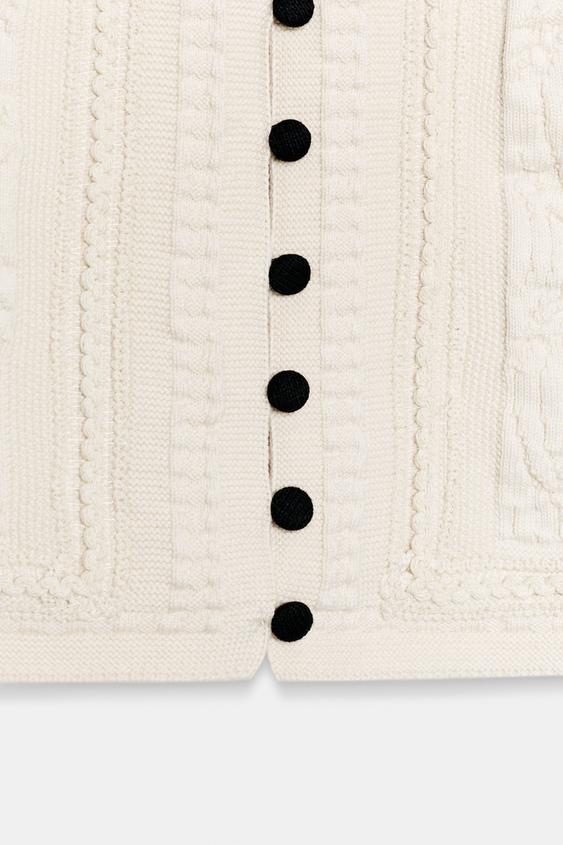 Top façon gilet en maille structurée