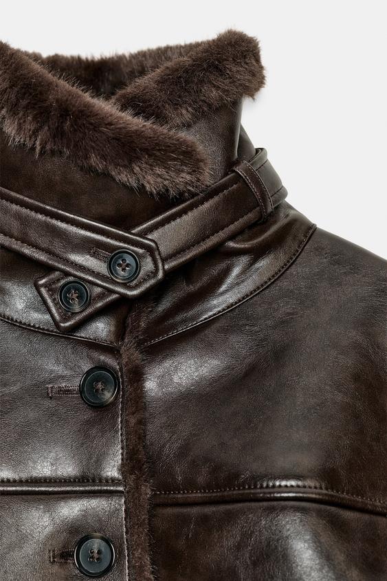 Blouson double-face effet fourrure
