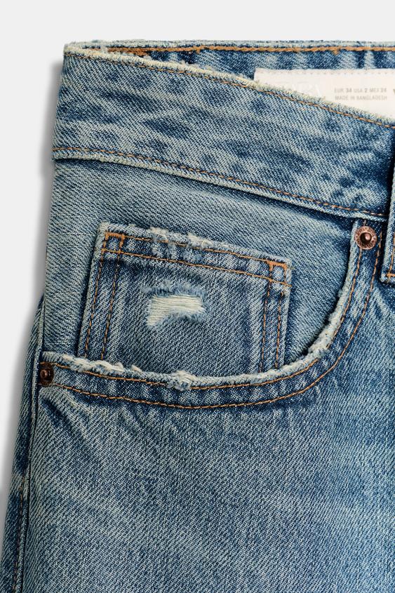 Jean TRF boyfriend déchiré taille mi-haute