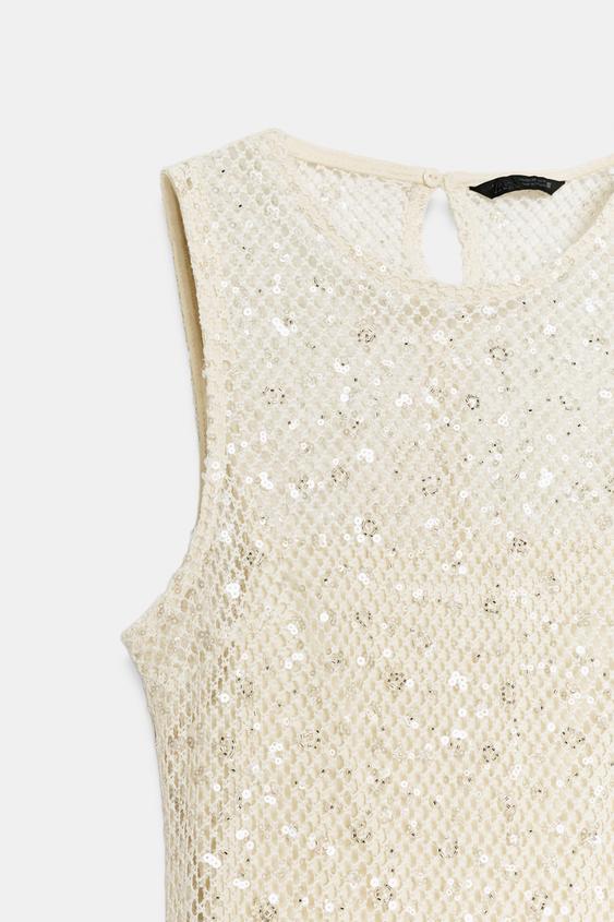 Robe midi à sequins