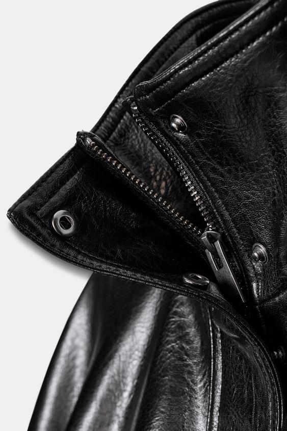Veste effet cuir à volume