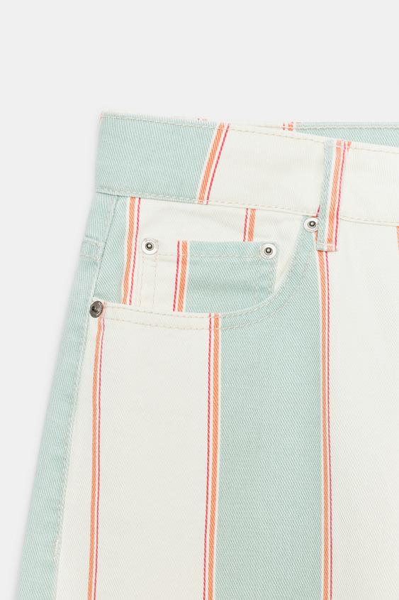 Jean ZW Collection coupe fuselée taille mi-haute à rayures