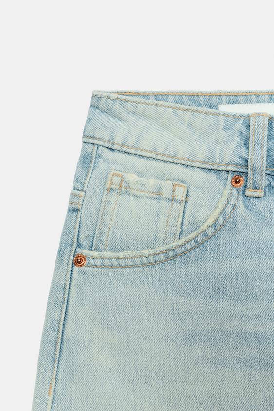 Bermuda baggy en denim TRF taille mi-haute
