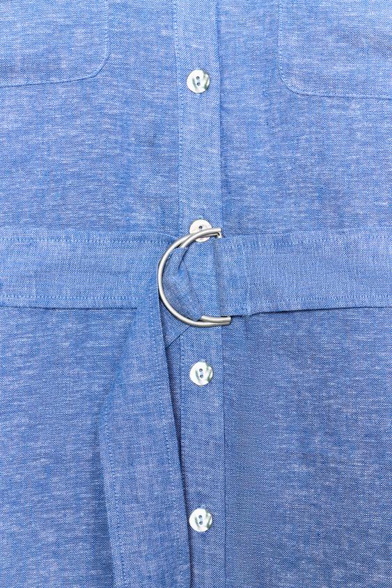 Robe midi en lin avec ceinture