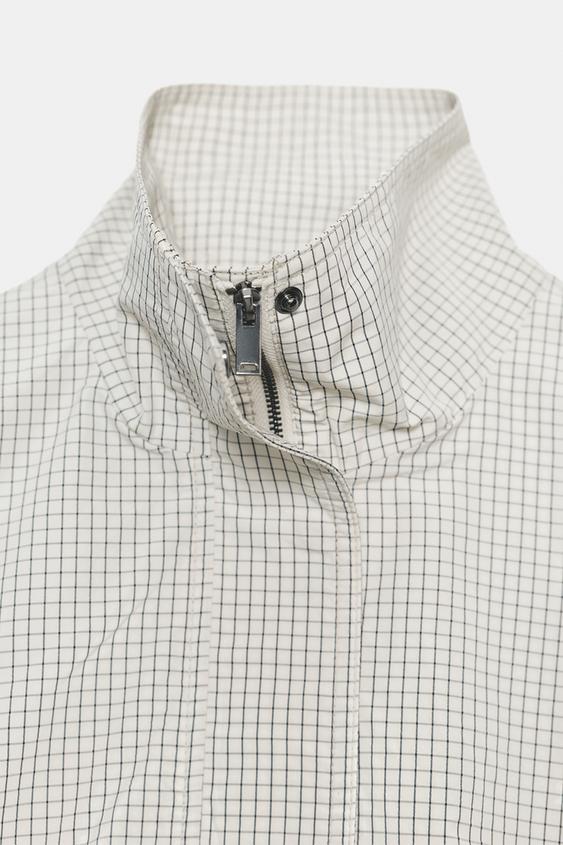 Veste en nylon à carreaux