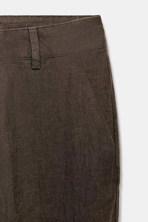 Pantalon coupe évasée 100 % lin ZW Collection