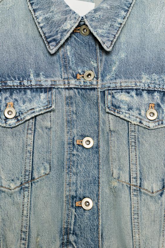 Blouson en denim TRF déchiré