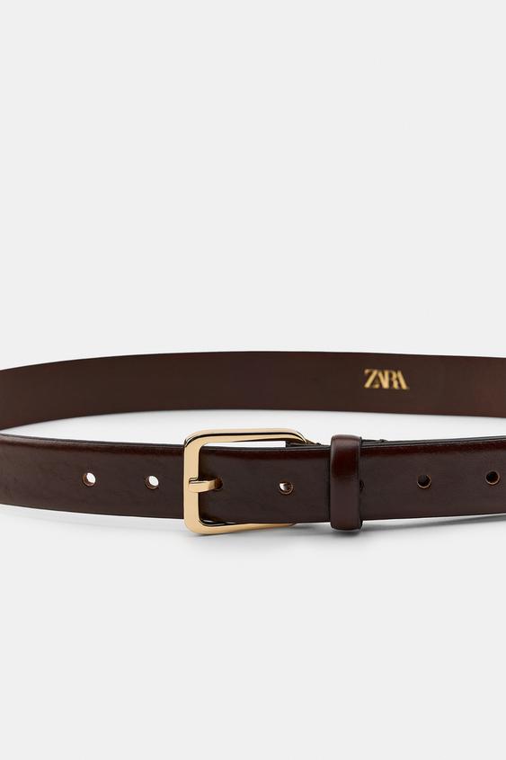 Ceinture 100 % cuir à boucle carrée