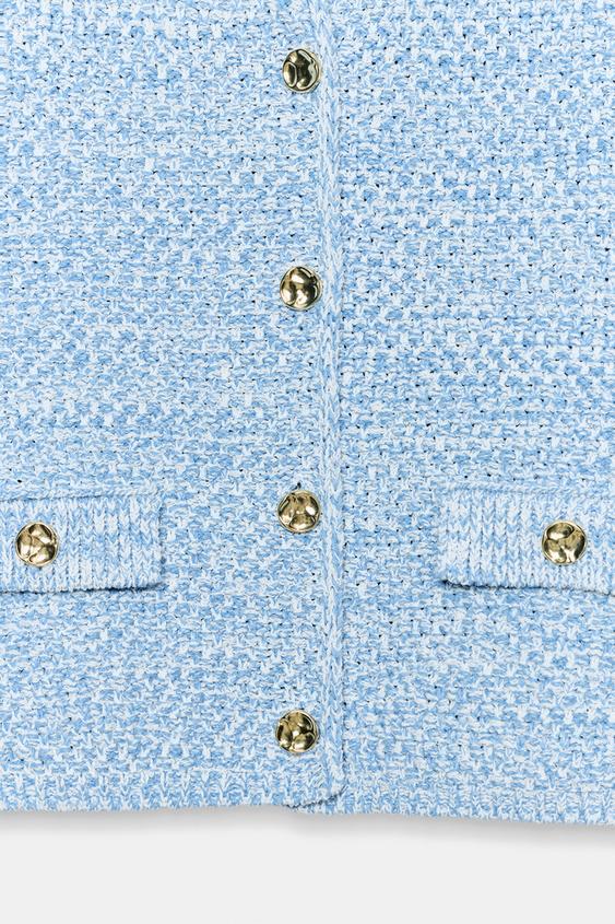 Veste en maille à manches trois-quarts