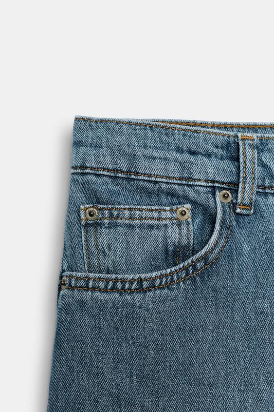 Bermuda en denim à jambe large ZW Collection