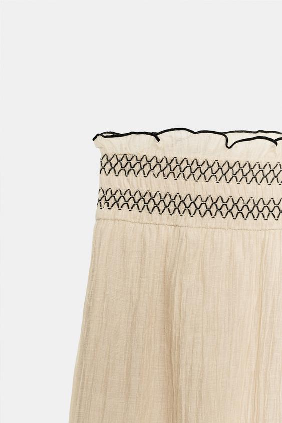 Pantalon-culotte à coutures contrastées