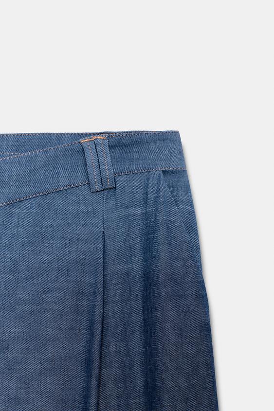 Pantalon large à taille croisée
