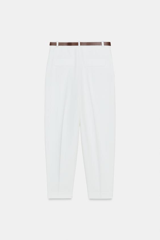 Pantalon à pinces avec ceinture