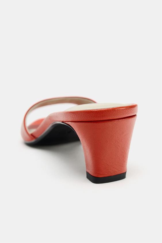 Mule en cuir à talon