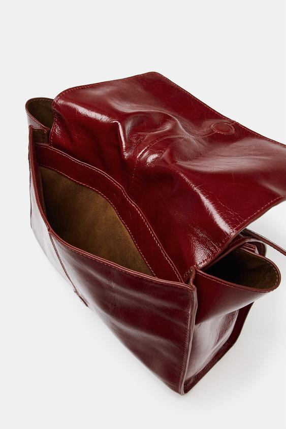 Mini cabas en cuir à double poche
