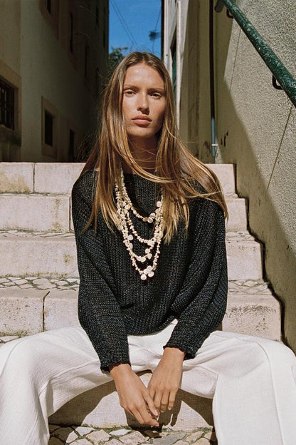 Pull en maille à manches larges