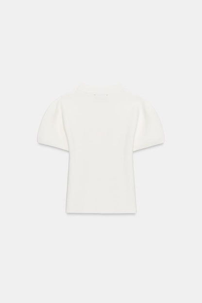 Top en maille à manches bouffantes