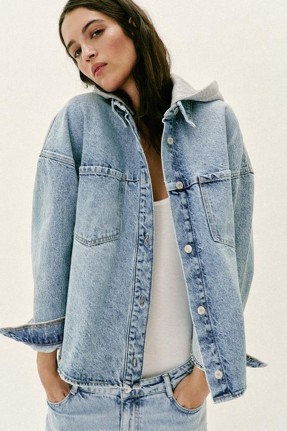 Blouson Z1975 en denim oversize à capuche