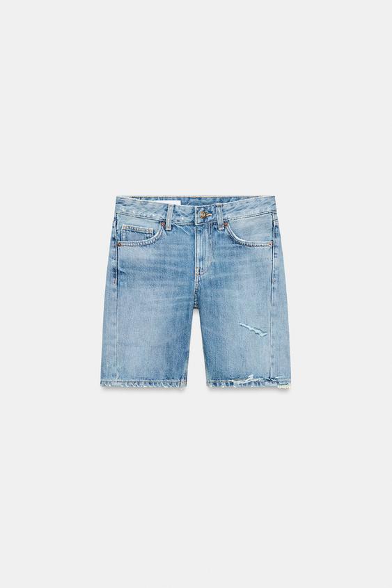 Bermuda en denim TRF taille mi-haute