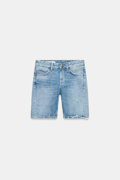 Bermuda en denim TRF taille mi-haute